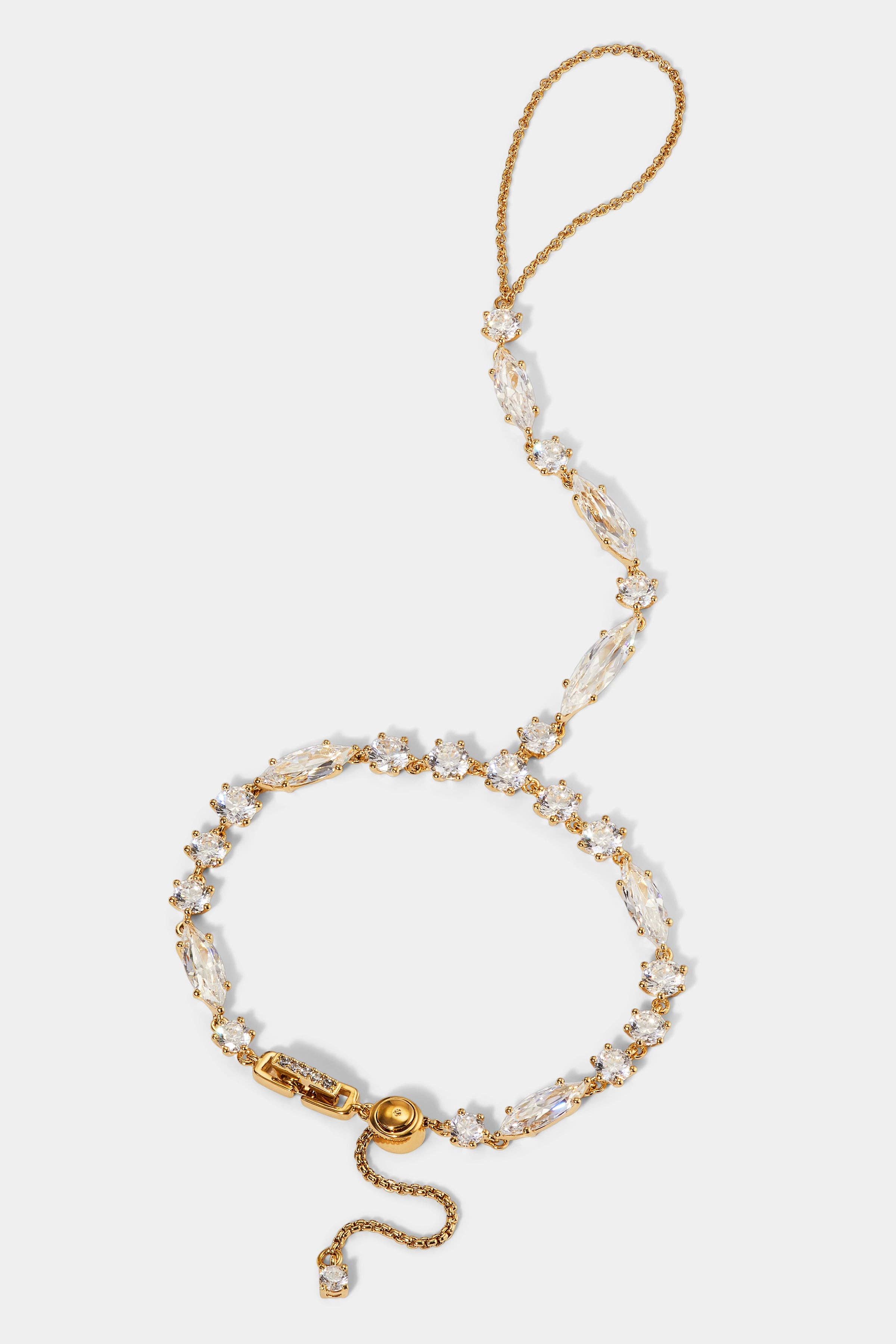 BEATRIX CZ HAND CHAIN BRACELET