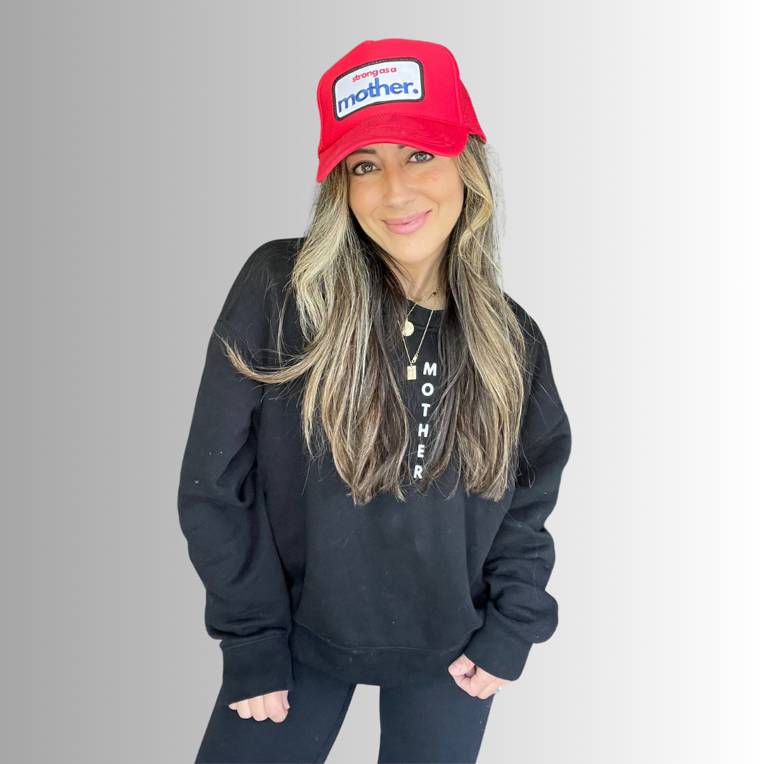 Strong as a mother™ Patch Trucker Hat - Red