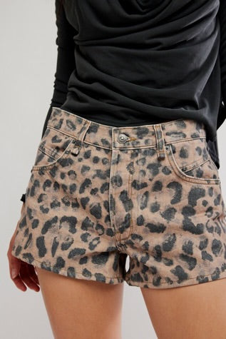 Now or Never Printed Denim Shorts