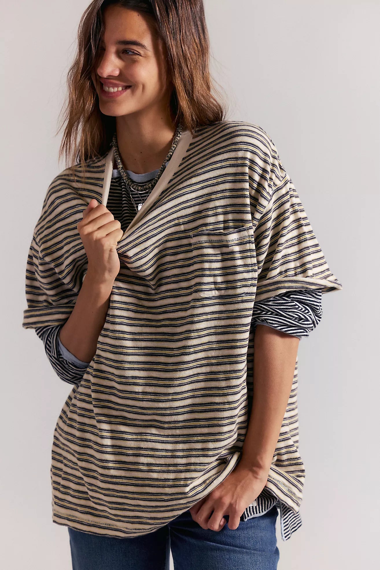 All Love Stripe Pocket Tee - The Closet