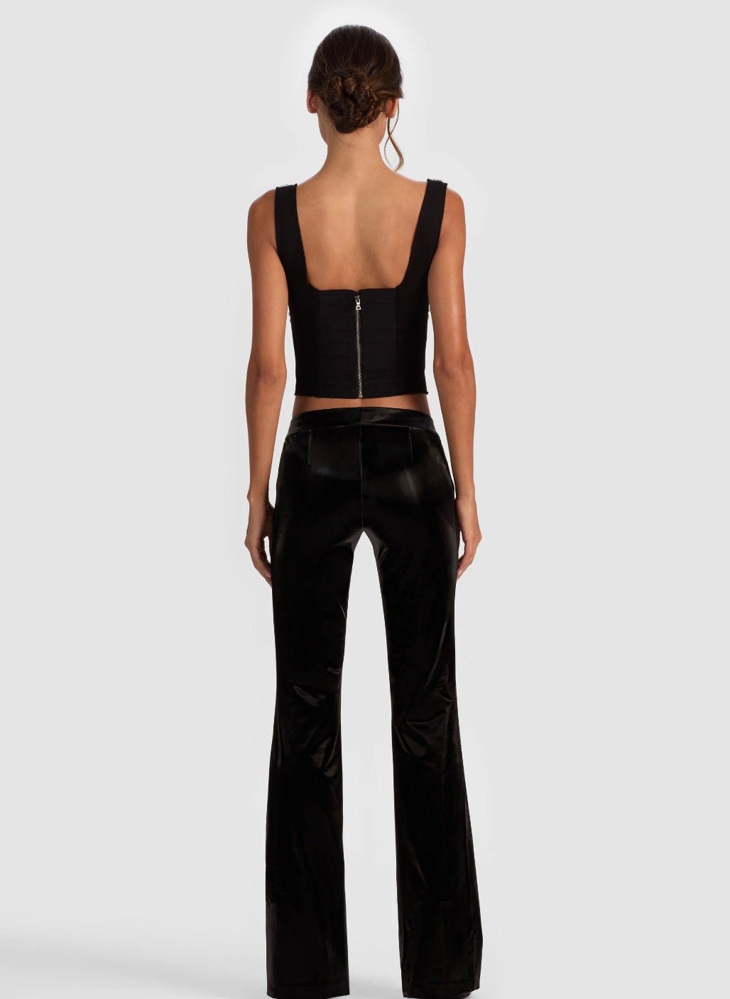 Breslin Embellished Band Tee Corset Top - The Closet