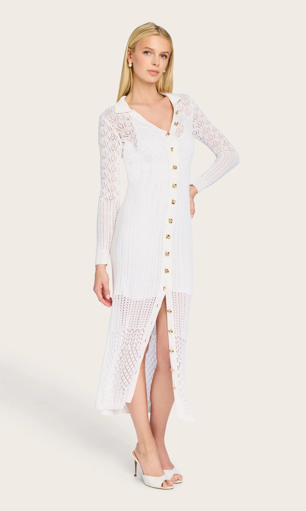 Eleni Pointelle Knit Dress - The Closet