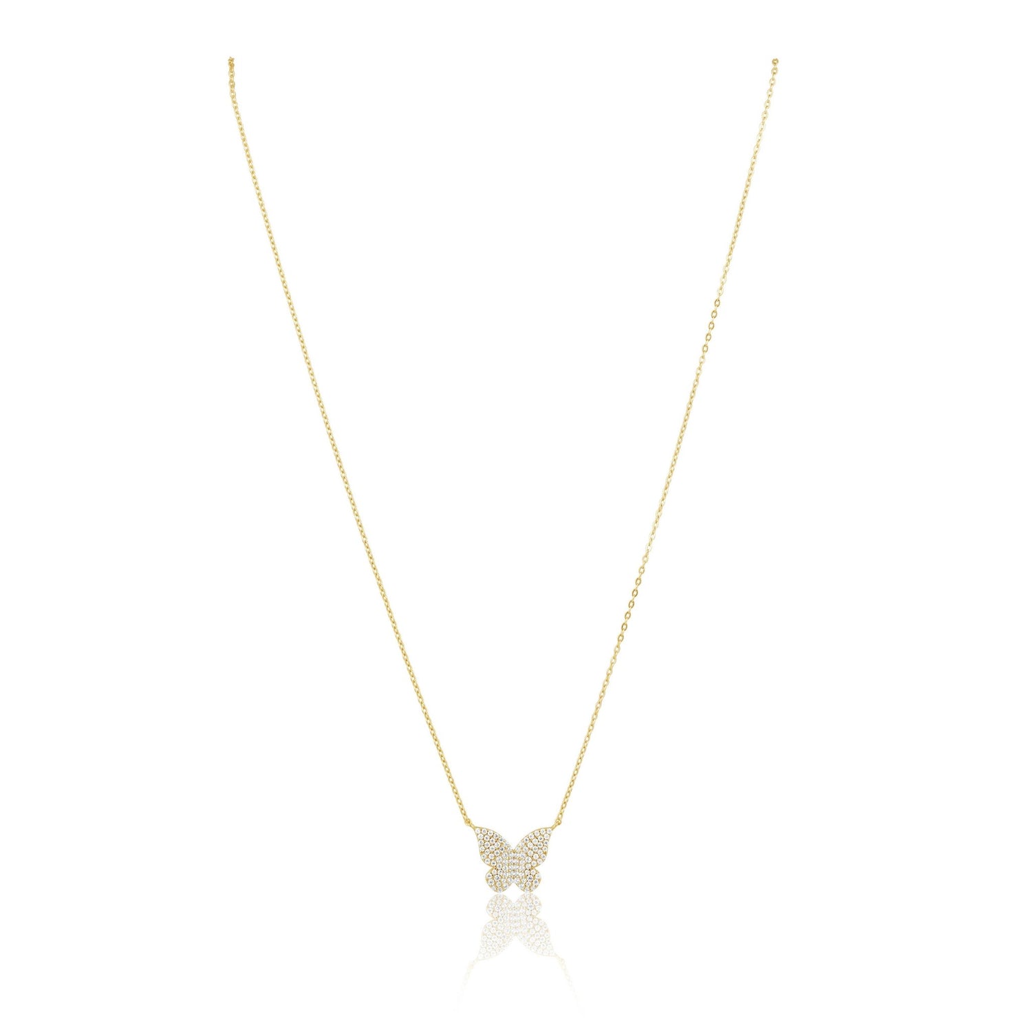 Elsie Pave Butterfly Necklace - The Closet
