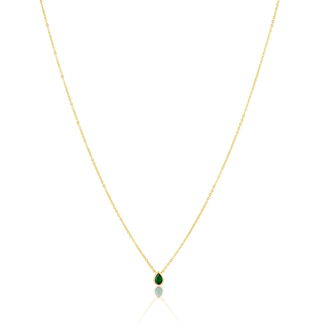 Ines Raindrop Necklace Emerald - The Closet