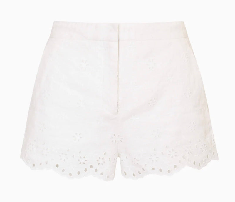 Jodine Eyelet Linen Shorts - The Closet
