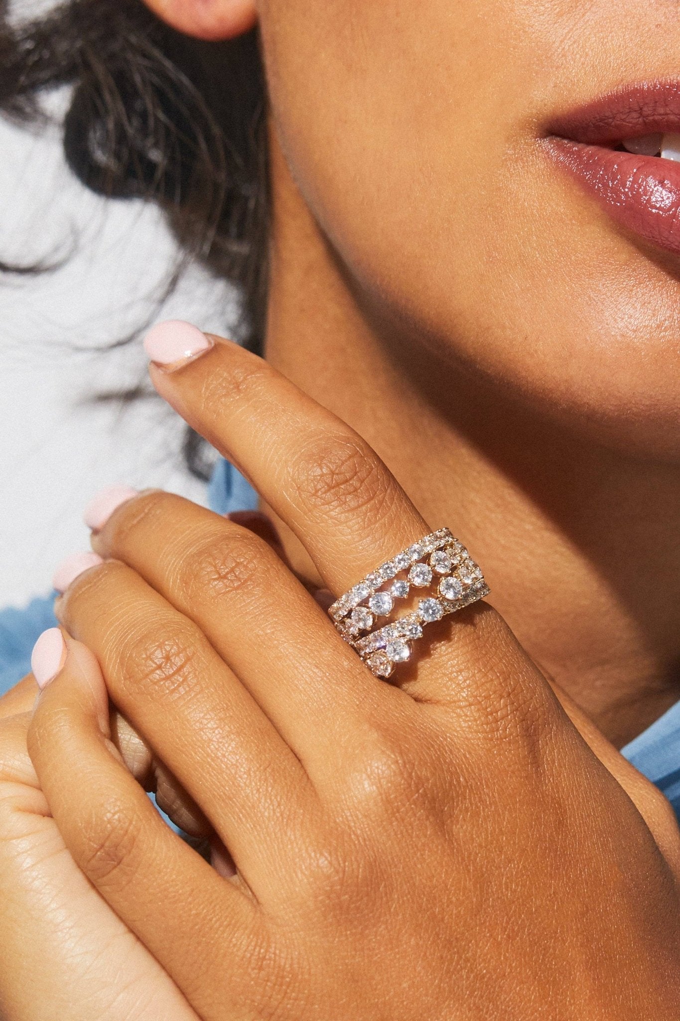 MATCHPOINT CRISSCROSS CZ RING - The Closet
