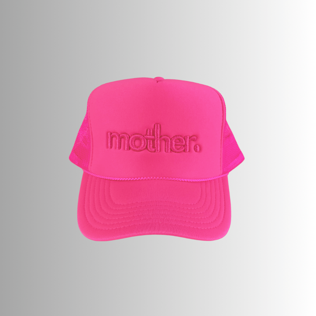 Mother Embroidered Trucker Hat - Neon Pink - The Closet