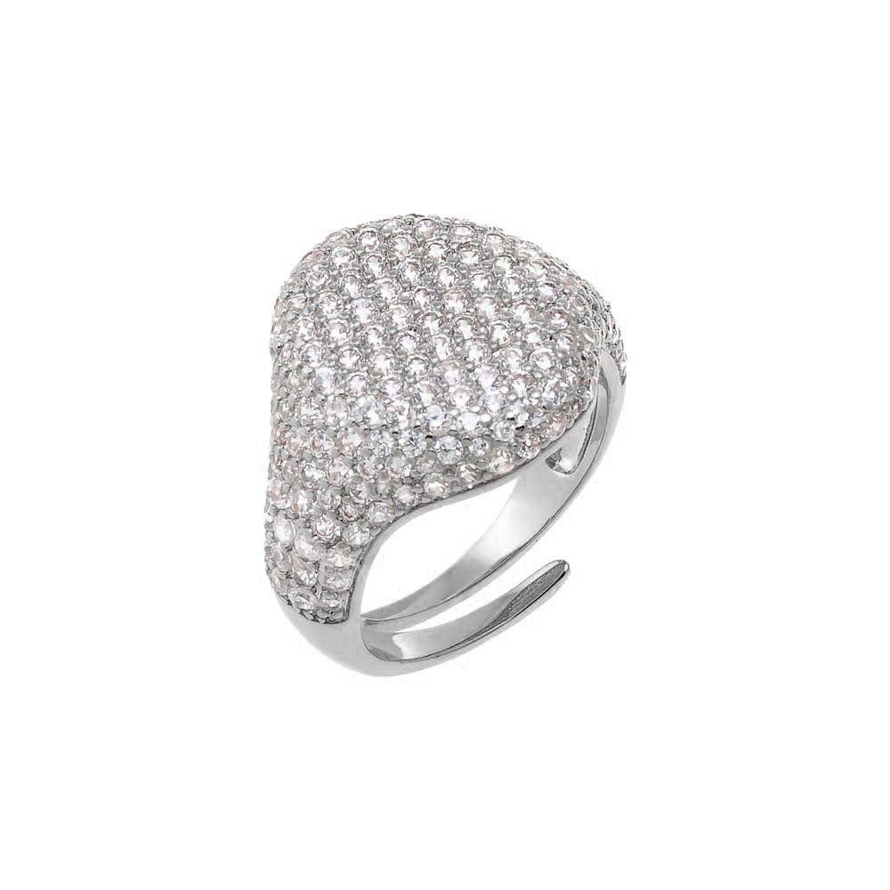 Pave Statement Pinky Signet Adjustable Ring - The Closet