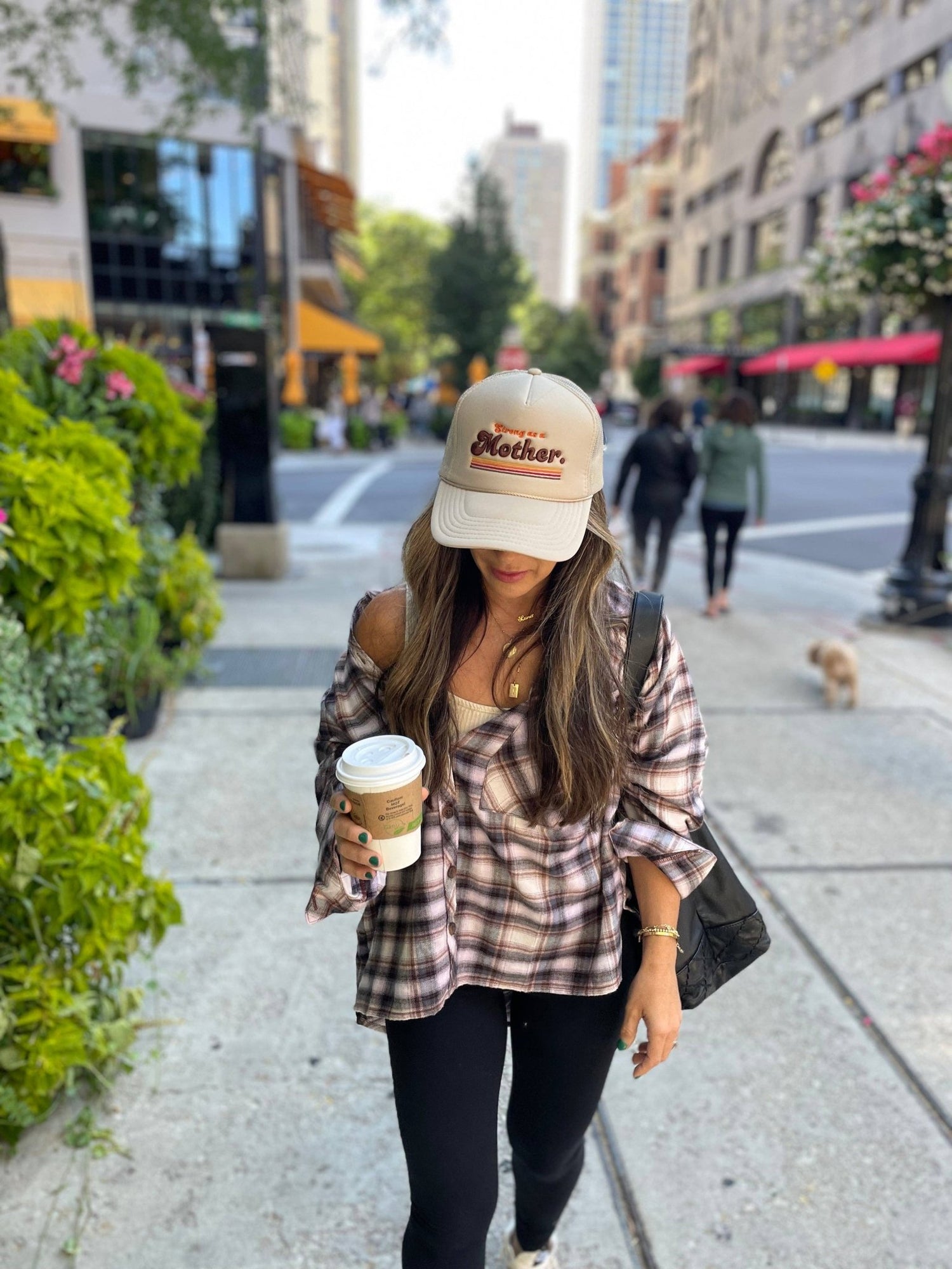 RETRO MOTHER. - Embroidered Trucker Hat - Tan - The Closet