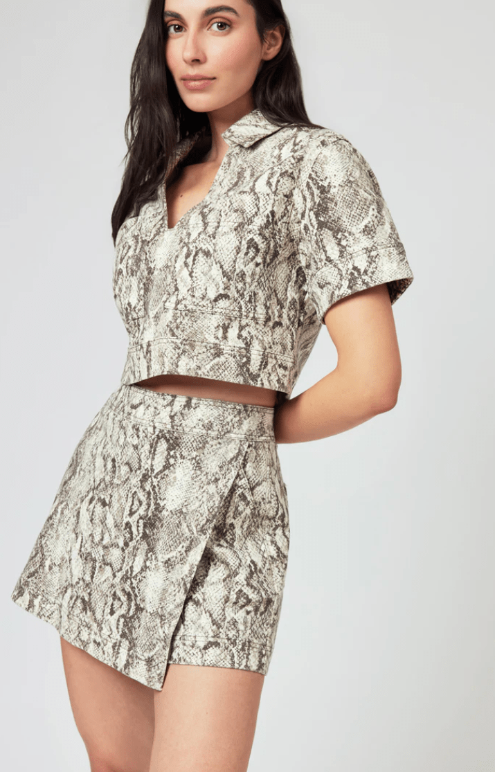 Snakeskin Popover Top - The Closet