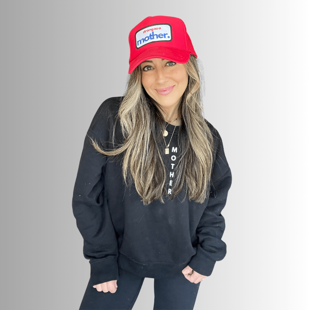 Strong as a mother™ Patch Trucker Hat - Red - The Closet
