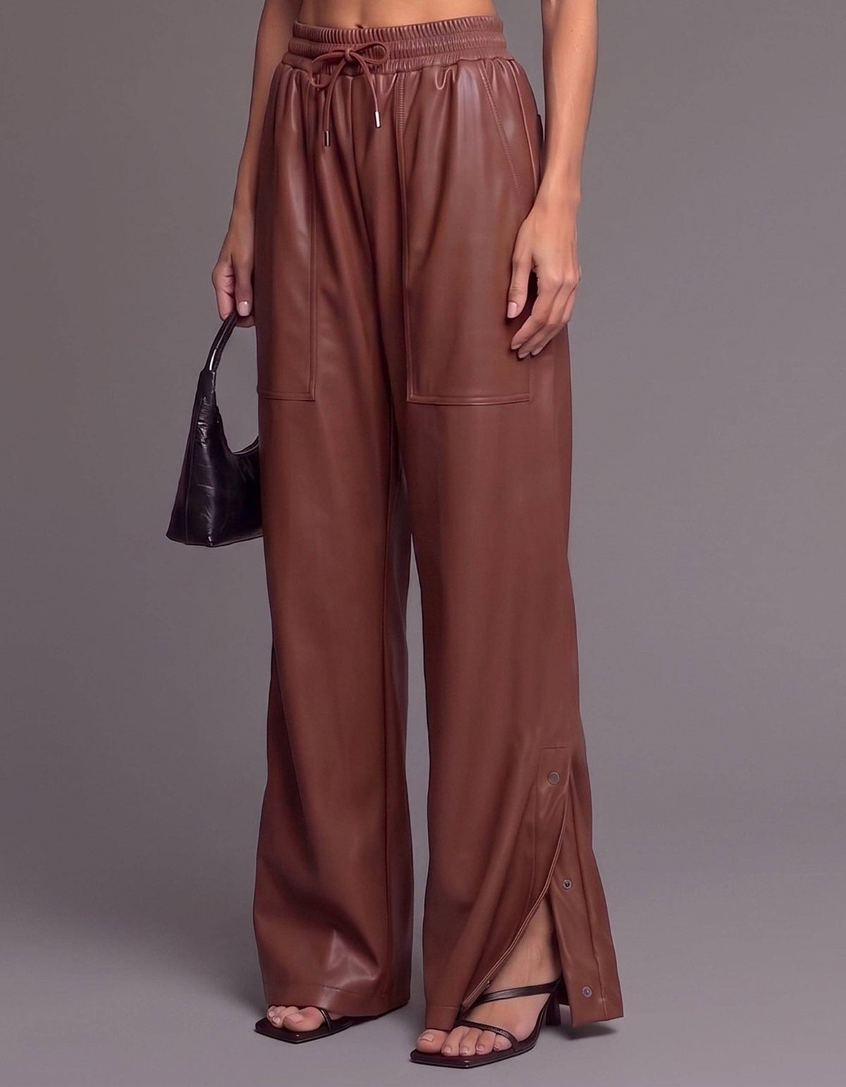 CARA LEATHER PANTS [Mocha]