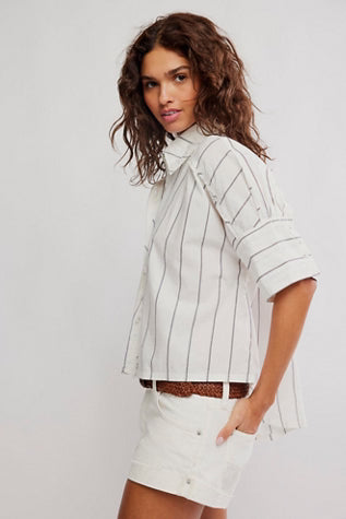 SEASIDE COTTON STRIPE SHIRT
