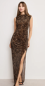 Velvet High Neck Maxi Dress