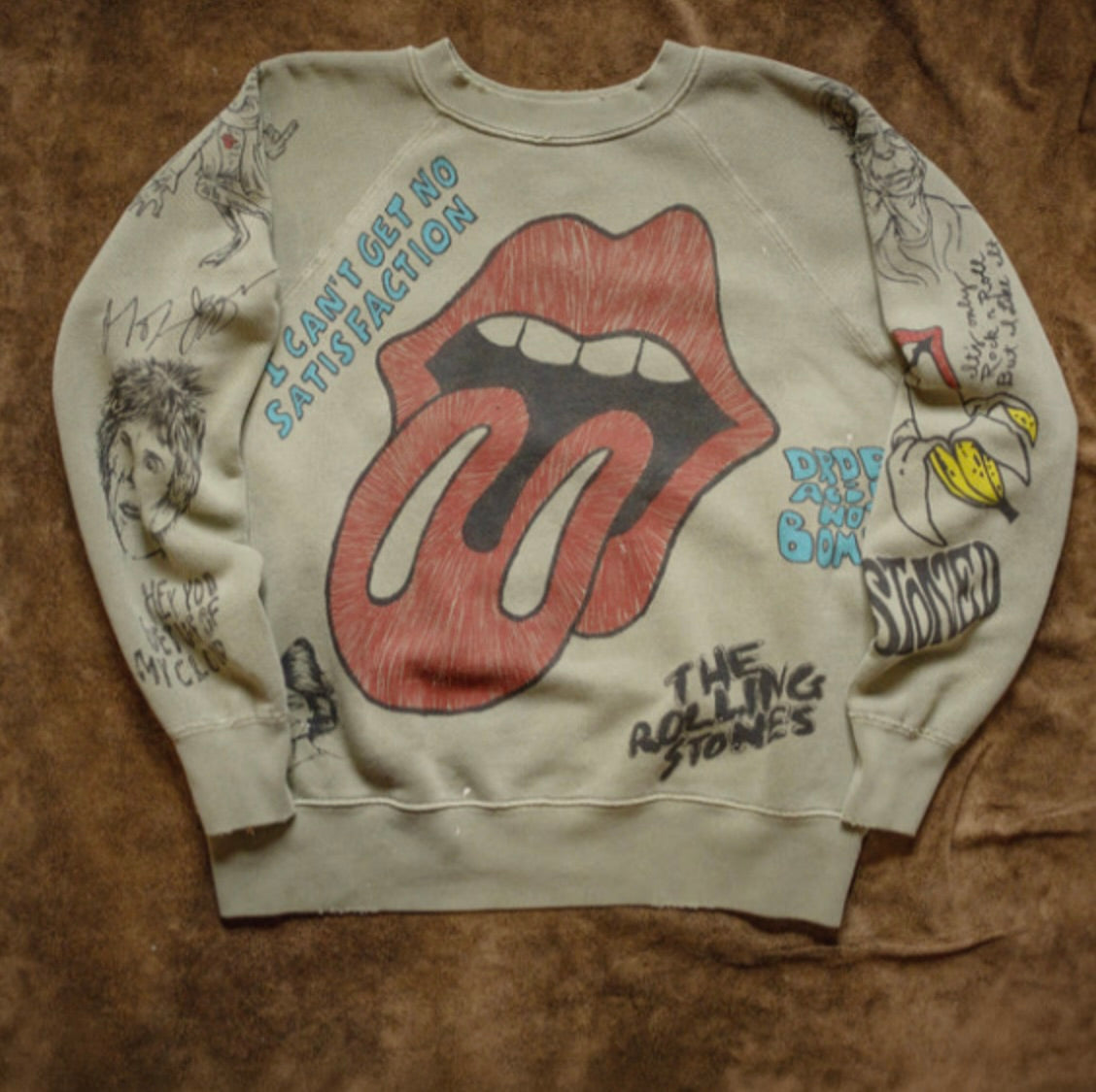 ROLLING STONES SKETCH - SHRUNKEN P.E. SWEATSHIRT