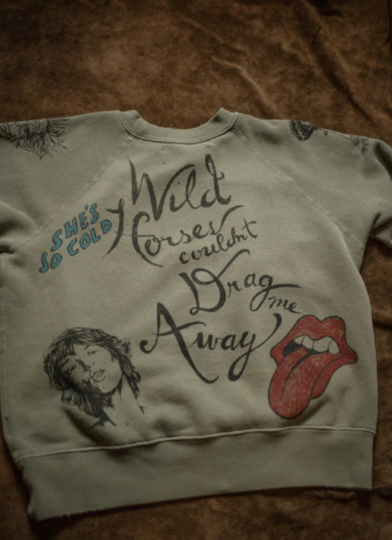 ROLLING STONES SKETCH - SHRUNKEN P.E. SWEATSHIRT