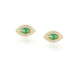 Alma Emerald Evil Eye Studs - The Closet