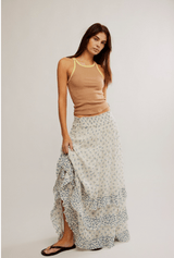 BRYNN PRINTED MAXI SKIRT - The Closet