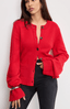 BUTTON FRONT KNIT CARDIGAN - The Closet