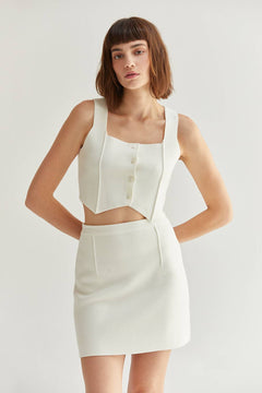 Charlotte Jacquard Knit Vest Top - The Closet