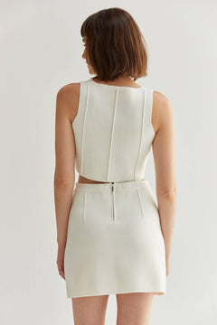 Charlotte Jacquard Knit Vest Top - The Closet