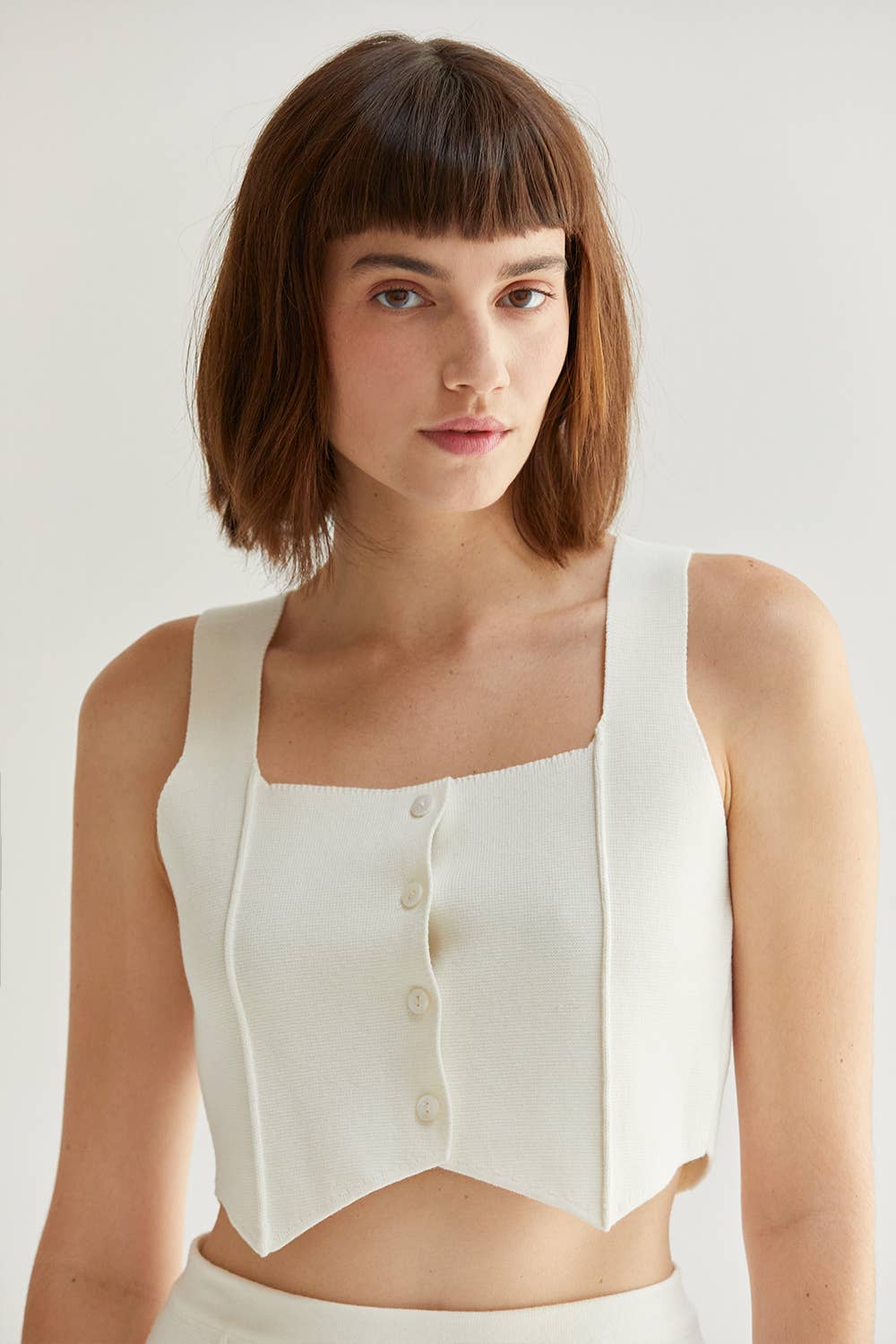 Charlotte Jacquard Knit Vest Top - The Closet