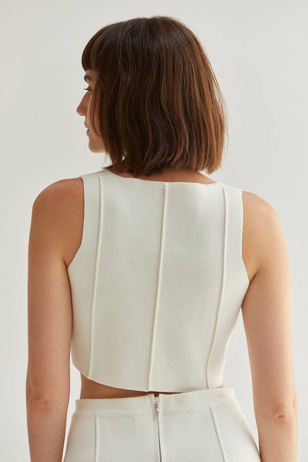 Charlotte Jacquard Knit Vest Top - The Closet
