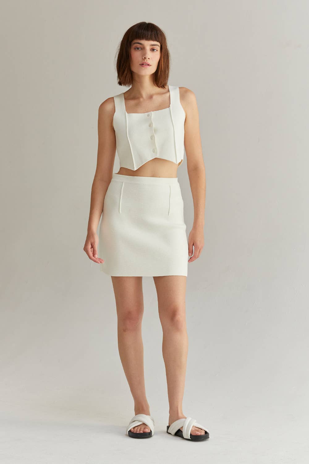 Charlotte Jacquard Knit Vest Top - The Closet