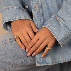 Colored Pave Evil Eye Signet Pinky Ring - The Closet