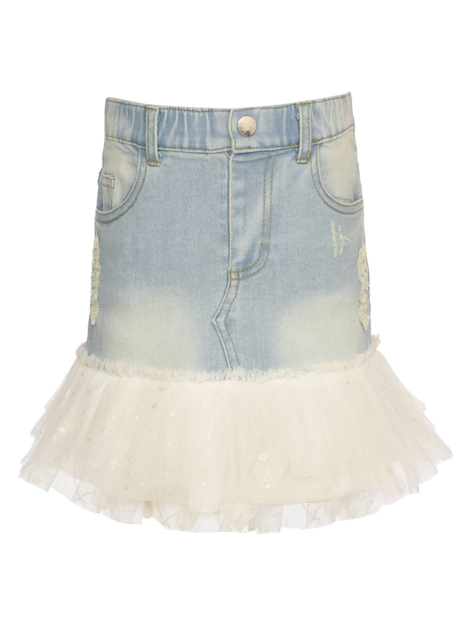 DENIM SKIRT W/ TUTU HEM - The Closet
