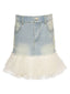 DENIM SKIRT W/ TUTU HEM - The Closet