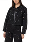 Embellished Cropped Denim Jacket - The Closet
