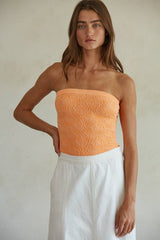 Knit Modal Nylon Spandex Seamless Jacquard Tube Top - The Closet