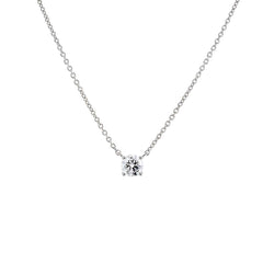 Lab Grown Diamond Round Solitaire Necklace 14K - The Closet