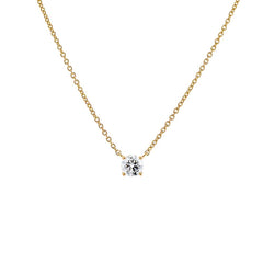 Lab Grown Diamond Round Solitaire Necklace 14K - The Closet