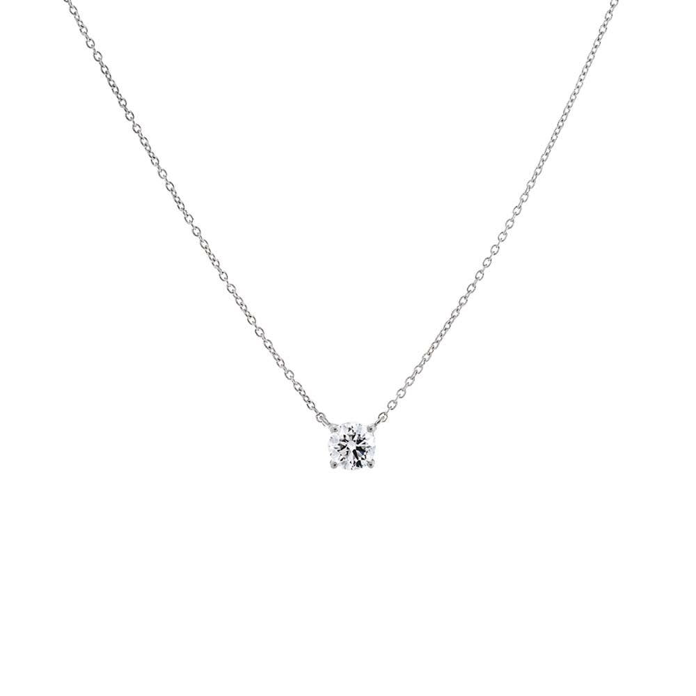 Lab Grown Diamond Round Solitaire Necklace 14K - The Closet