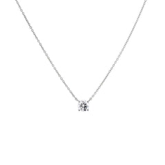 Lab Grown Diamond Round Solitaire Necklace 14K - The Closet