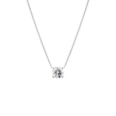 Lab Grown Diamond Round Solitaire Necklace 14K - The Closet