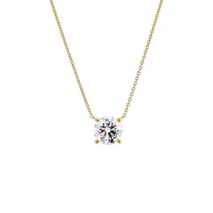 Lab Grown Diamond Round Solitaire Necklace 14K - The Closet