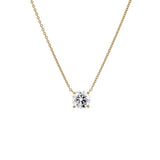 Lab Grown Diamond Round Solitaire Necklace 14K - The Closet