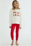 LITTLE PEPPA LEGGING RED SHINE WAFFLE - The Closet