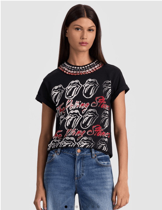 MAXIE EMBELLISHED CROPPED BAND TEE - The Closet