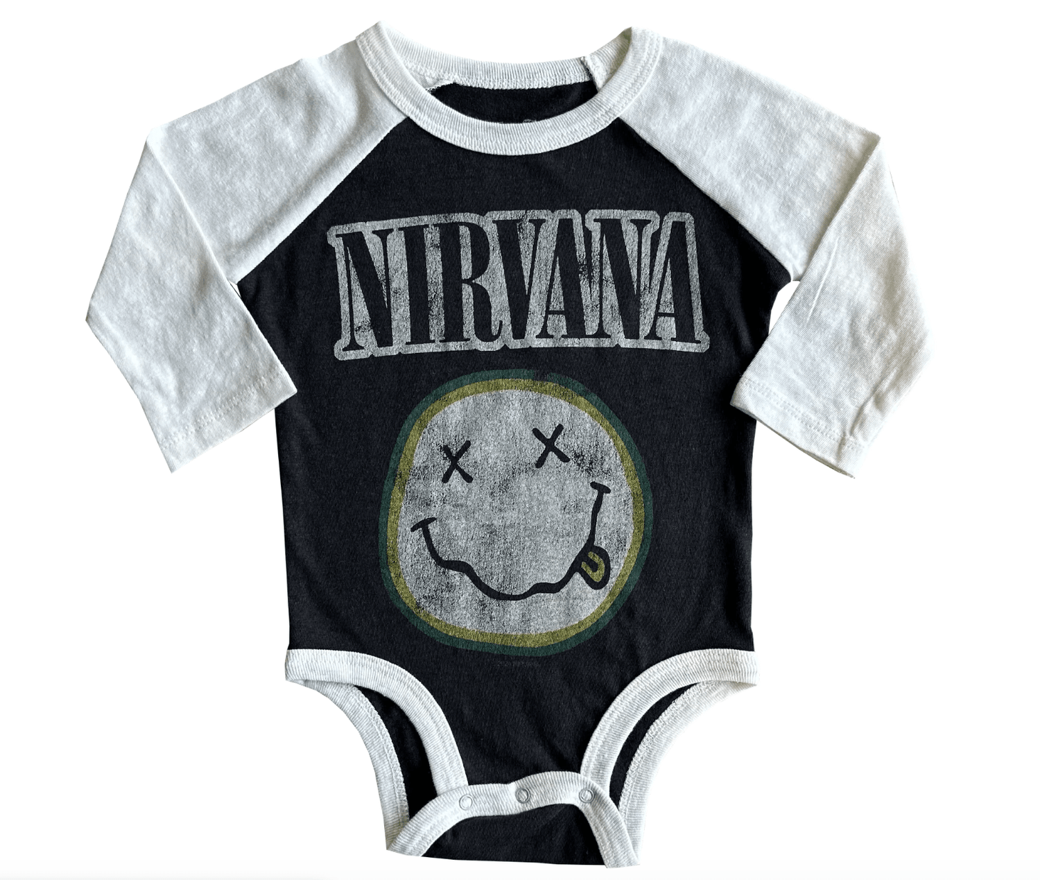 NIRVANA SMILEY RAGLAN TEE - The Closet