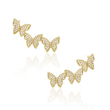 Pave Butterfly Ear Crawlers - The Closet