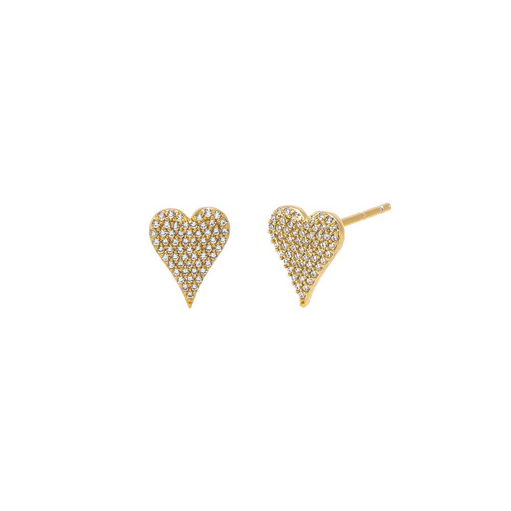 Pave Elongated Heart Stud Earring - The Closet