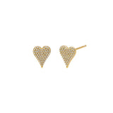 Pave Elongated Heart Stud Earring - The Closet