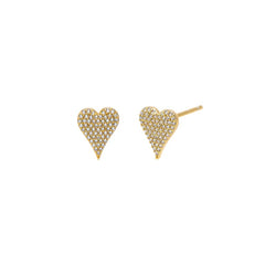 Pave Elongated Heart Stud Earring - The Closet