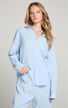SKYWAY BLUE BUTTON UP - The Closet