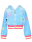 VELOUR CROPPED HOODIE W/ BUBBLE RHINESTONE DETAIL - The Closet