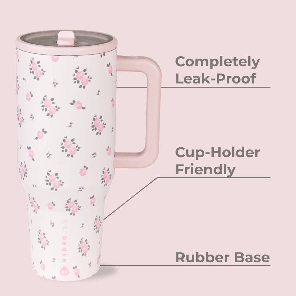 Wildrose Floral 40 oz Traveler Tumbler - The Closet